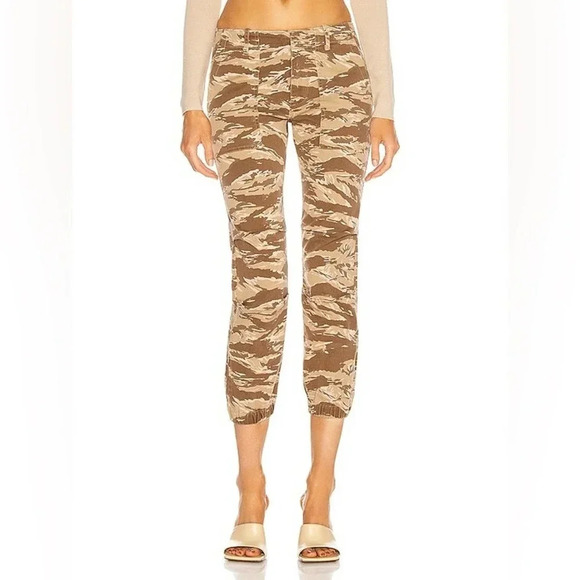 NWT Nili Lotan Cropped French Military Pant - Khaki Tiger Camo - Animal Print - Picture 4 of 8